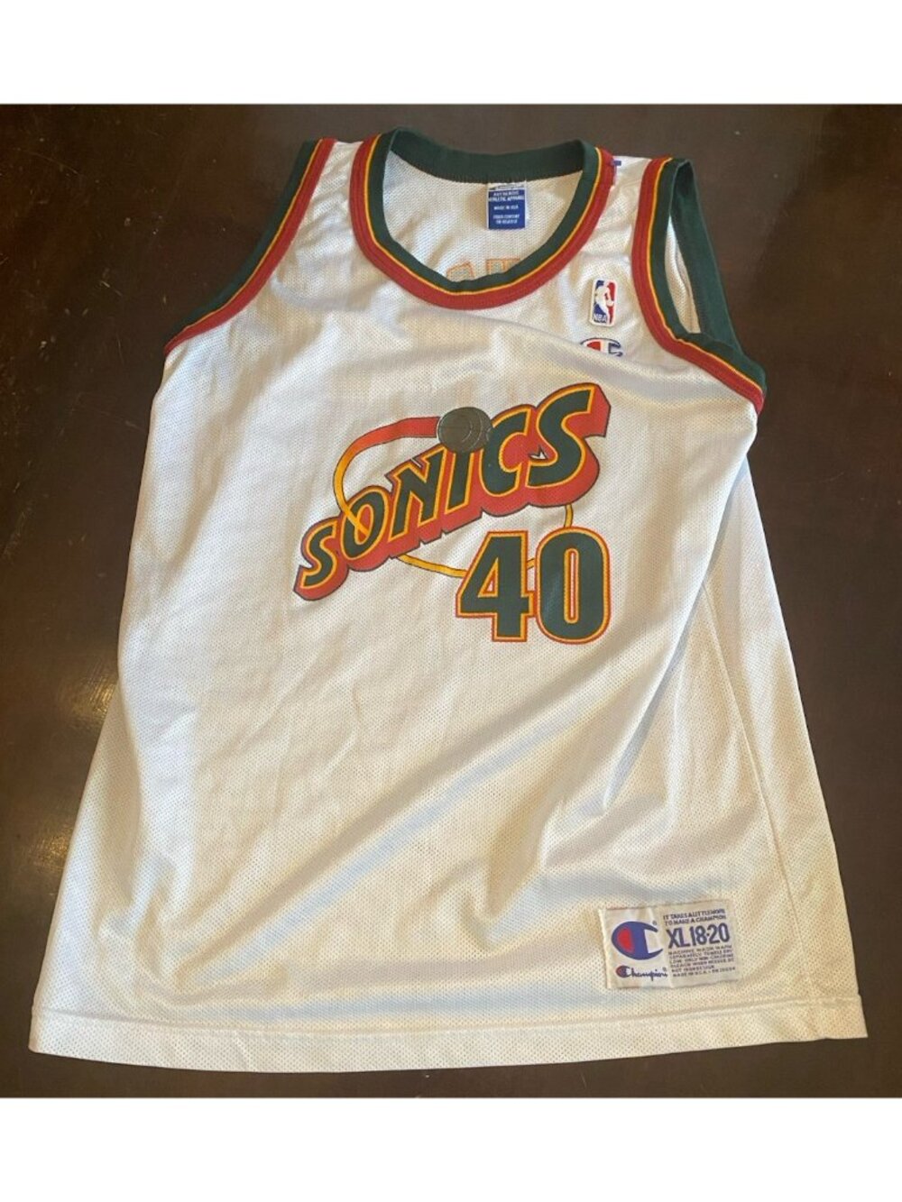 Shawn Kemp Jersey Champion NBA Seattle SuperSonics Sonics YOUTH XL 18/20